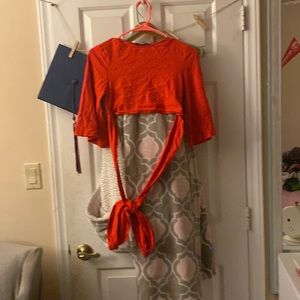 Red cris cross crop top